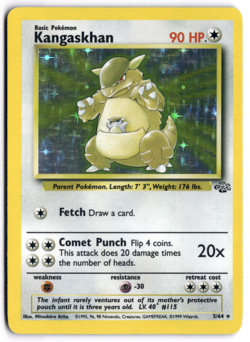 Pokemon Kangaskhan 5/64 Holo Unlimited Holo Rare - Jungle - LP - Image 1