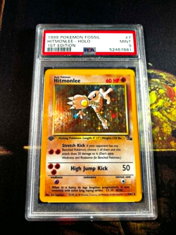 1999 Pokemon Fossil 1st Edition #7 Hitmonlee Holo PSA 9 MINT TCG - Image 2