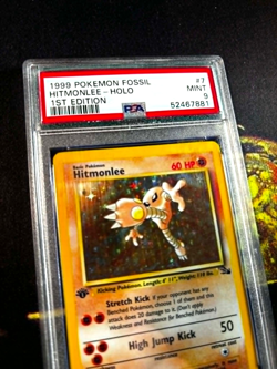 1999 Pokemon Fossil 1st Edition #7 Hitmonlee Holo PSA 9 MINT TCG - Image 4