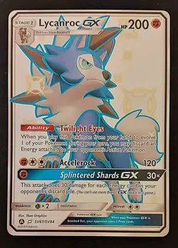 Pokemon TCG Lycanroc GX SV66/SV94 Hidden Fates Holo Ultra Rare Shiny Full Art NM - Image 1