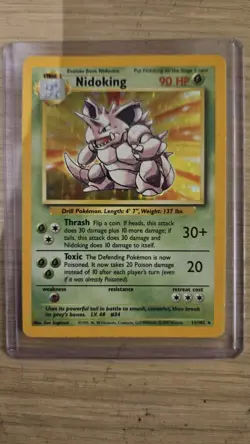 Pokemon TCG Nidoking Holo Rare Card Base Set Unlimited 1999 011/102 - Image 1