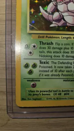 Pokemon TCG Nidoking Holo Rare Card Base Set Unlimited 1999 011/102 - Image 5