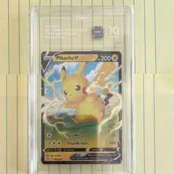 Pokemon TCG Pikachu V 2021 Swsh08 Fusion Strike 086/264 Ultra Rare Holo TAG 10 - Image 1