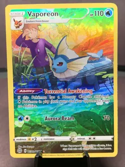 Pokemon TCG Vaporeon TG02/TG30 Swsh09: Brilliant Stars Trainer Gallery Holo NM - Image 1
