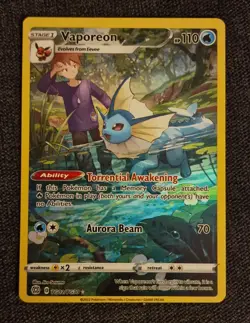 Pokemon TCG Vaporeon TG02/TG30 Swsh09: Brilliant Stars Trainer Gallery Holo - Image 1