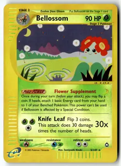 Pokemon Card Bellossom LP Aquapolis Reverse Holo Rare 5/147 - Image 1