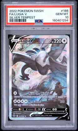2022 POKEMON SWORD & SHIELD SILVER TEMPEST #186 FULL ART/LUGIA V PSA 10 - Image 1