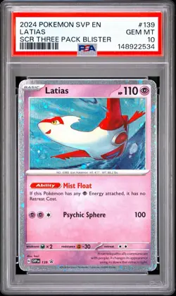 2024 POKEMON SVP EN-SV BLACK STAR PROMO #139 LATIAS PSA 10 - Image 1