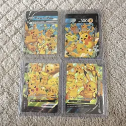 Nintendo Pokemon TCG Celebrations Pikachu V-UNION Promo Holo 4-Card Set SWSH139 - Image 1