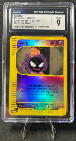 2002 POKEMON EXPEDITION BASE SET 109/165 GASTLY REVERSE HOLO CGC 9 - Image 1