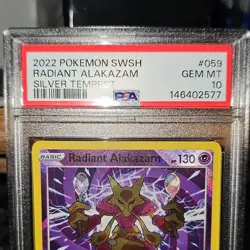 Pokemon TCG Radiant Alakazam Holo 059/195 Silver Tempest PSA 10 Graded - Image 3