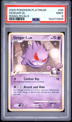 2009 Pokemon Platinum Rising Rivals 40 Gengar Gl PSA MINT 9 - Image 1