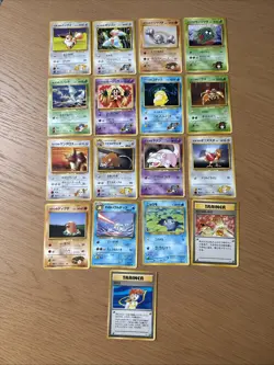 Vintage Pokemon 17 Card Lot: Leaders’ Stadium / Gym Challenge Japanese - Image 1