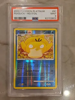 2009 Pokemon Platinum Psyduck Reverse Holo Foil #87 PSA 9 Mint POP 4 - Image 1