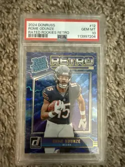 2024 Donruss Rome Odunze Rated Rookies Retro #12 PSA 10 RC ROOKIE - Image 1