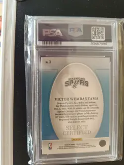 2023-24 Panini Select Victor Wembanyama Select Certified RC #3 PSA 10 GEM MT - Image 2