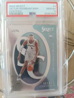 2023-24 Panini Select Victor Wembanyama Select Certified RC #3 PSA 10 GEM MT - Image 3