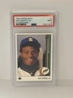 Upper Deck 1989 Ken Griffey Jr. Star Rookie #1 RC Seattle Mariners PSA 9 - Image 1