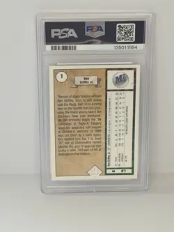 Upper Deck 1989 Ken Griffey Jr. Star Rookie #1 RC Seattle Mariners PSA 9 - Image 2