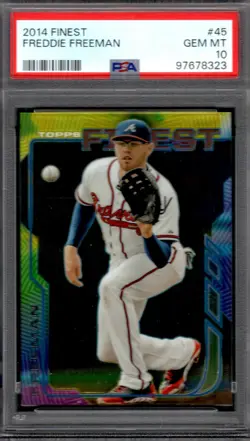 2014 FINEST #45 FREDDIE FREEMAN BRAVES/DODGERS PSA 10 - Image 1