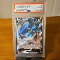Pokemon 2021 Sword & Shield Evolving Skies Rayquaza v Full Art #194/203 PSA 10 - Image 2