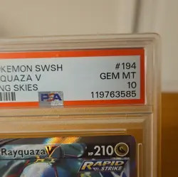Pokemon 2021 Sword & Shield Evolving Skies Rayquaza v Full Art #194/203 PSA 10 - Image 5