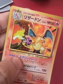 Charizard Base Set Holo SWIRL No.006 Japanese Pokemon Card Excellent Condition - Image 5