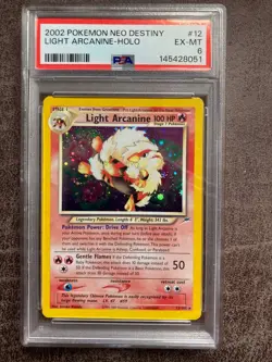 Pokemon Neo Destiny Light Arcanine Holo 12/105 2002- PSA 6 - Image 1