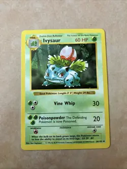 1999 Pokemon TCG Ivysaur Shadowless Base Set 30/102 Card - Image 1