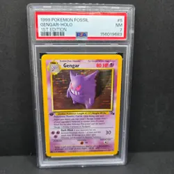 Pokemon Gengar Fossil 1st Edition PSA 7 Holo Rare 5/62 - Image 1