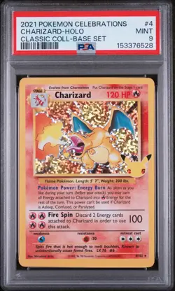 2021 POKEMON CELEBRATIONS CLASSIC COLLECTION 4 CHARIZARD-HOLO PSA 9 - Image 1