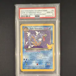 Pokemon Dark Gyarados 8/82 Celebrations Classic Collection Holo PSA 10 2021 EN - Image 1