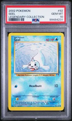 2002 Pokemon Seel #92 Legendary Collection PSA 10 - Image 1