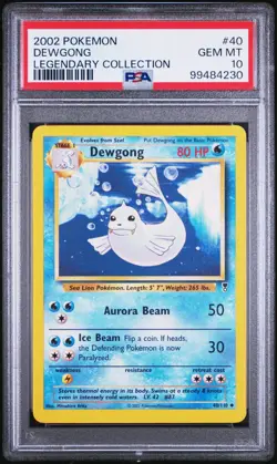 2002 Pokemon Dewgong #40 Legendary Collection PSA 10 - Image 1