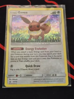 McDonald's Holo Pokemon TCG Eevee Card 2018 Promo 11/12 Collection Holo Rare - Image 1
