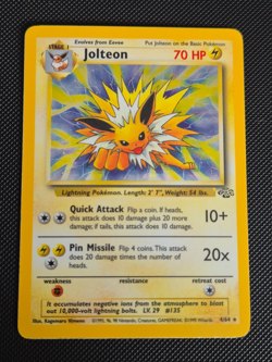 Pokemon TCG Rare Holo Jolteon Jungle 4/64 LP/MP Condition WOTC 1999 - Image 1