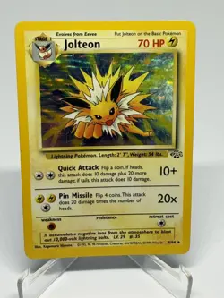 Pokemon Jolteon Holo Rare TCG Card 4/64 Jungle Base Set MP - Image 1