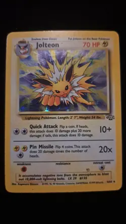 Jolteon Holo Jungle MP, 4/64 Pokemon Card - Image 1