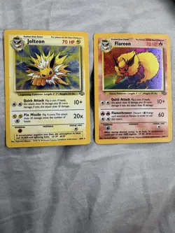 Pokemon Flareon And Jolteon Holo Jungle Unlimited MP 3/64 4/64 - Image 1