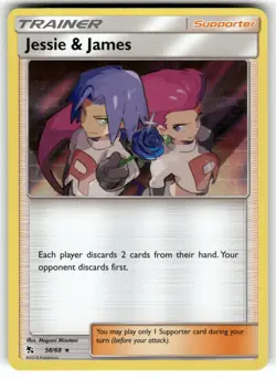 Jessie & James 58/68 Holo Rare Hidden Fates Pokemon Near Mint - Image 1