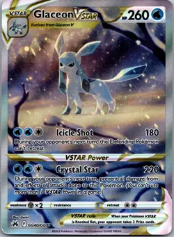 Glaceon VSTAR GG40/GG70 Holo VSTAR Rare Crown Zenith Galarian Gallery Pokemon NM - Image 1