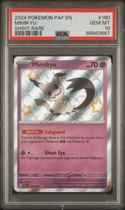 Pokemon TCG Paldean Fates Mimikyu Baby Shiny Card 160/91 PSA 10 - Image 3