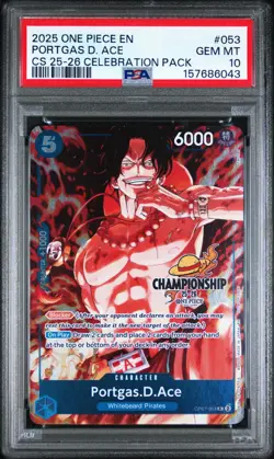One Piece Chinese 25-26 Celebration Portgas D Ace #053 PSA 10 GEM MINT - Image 1