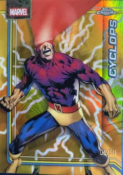 2026 Topps Chrome Marvel Comics #24 Cyclops Storm's Gold Lightning Refractor /50 - Image 1