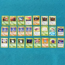 Lot of 23 Vintage DAMAGED 1999 WOTC Pokemon JUNGLE TCG Cards, Uncommon & Common - Image 1
