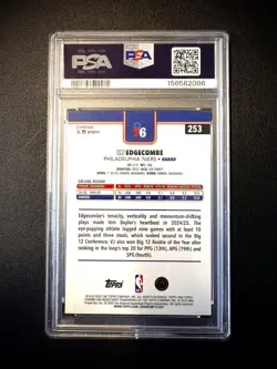 2025 Topps Chrome - VJ Edgecombe #253 Refractor (RC) - PSA 9 Mint NBA All Rookie - Image 3
