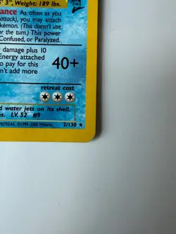 Pokemon TCG Blastoise 002/130 Base Set 2 Holo Card - Image 4
