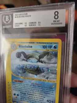 Pokemon TCG Blastoise Holo Rare 4/165 Expedition Base Set BGS Beckett PSA 8 - Image 4