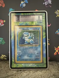 BGS 8 1999 Pokemon TCG Base Set Blastoise Holo 2/102 Unlimited - Image 1
