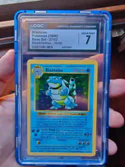 1999 Blastoise #2 Shadowless Base Set Holo Rare CGC 7 Pokemon TCG - Image 1